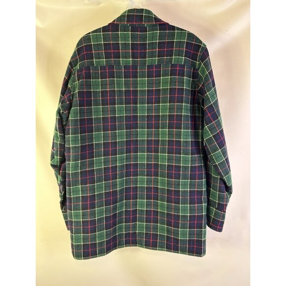 VTG 90s Wool Plaid Insulated Flannel Button Shirt Jacket Streetwear - Picture 7 of 7